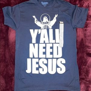 Black graphic T-shirt, never worn, size small